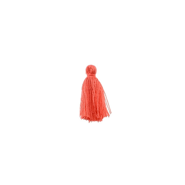 Mini Tassel Cotton 1" - Grapefruit Orange (Pack of 40)