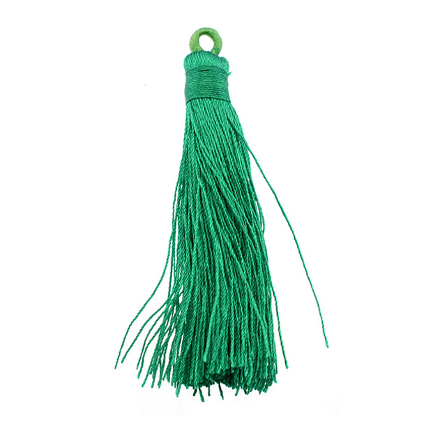 Tassel Fine 2.5" - Green (Pack of 10)