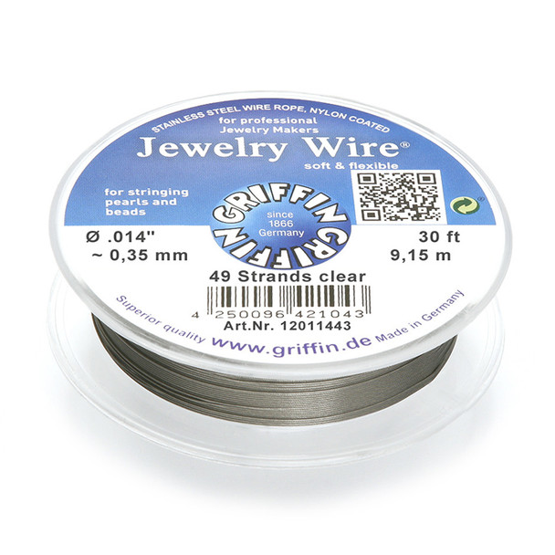 Jewelry Wire .014 inch~0,35mm/49 strands clear, 30ft~9,15m spool