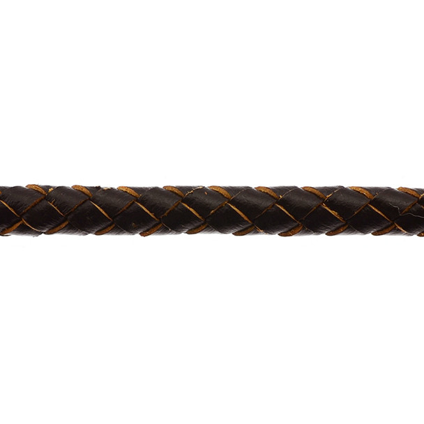 Leather Brown Braided 6.0mm - 5 Meters