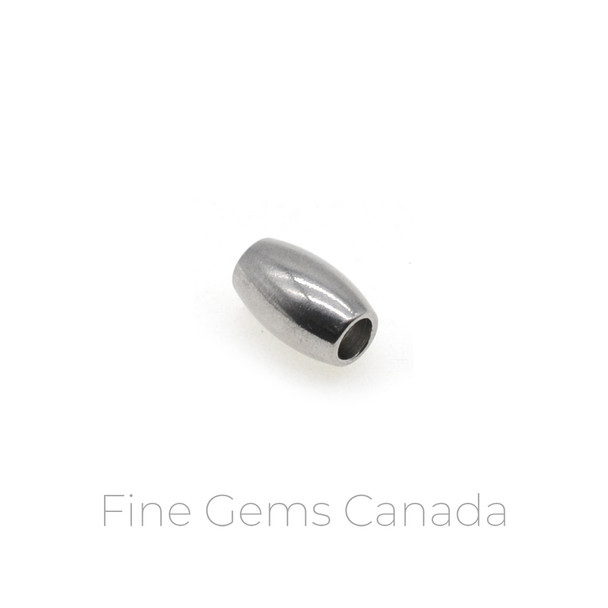 Stainless Steel - Oval Bead 5mm x 8mm (ID. 2.5mm) - 20/Pack