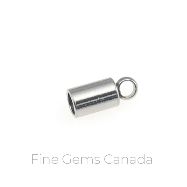 Stainless Steel - 3mm (I.D.) Tube Endcaps with Ring - 40/Pack