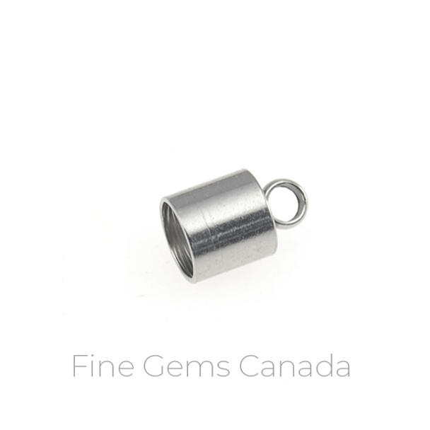Stainless Steel - 4mm (I.D.) Tube Endcaps with Ring - 40/Pack