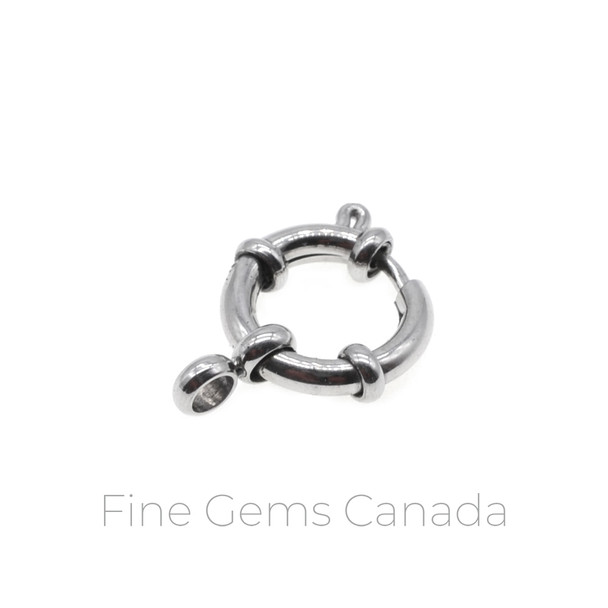 Stainless Steel - 12mm Large Spring Ring Clasp - 6/Pack