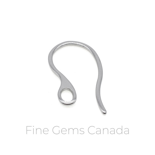 Stainless Steel - 12mm x 22mm Thick Flat Earring Hook - 40/Pack