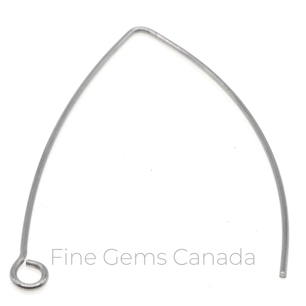 Stainless Steel - 30mm x 40mm Wire Arch Earring Hook - 50/Pack