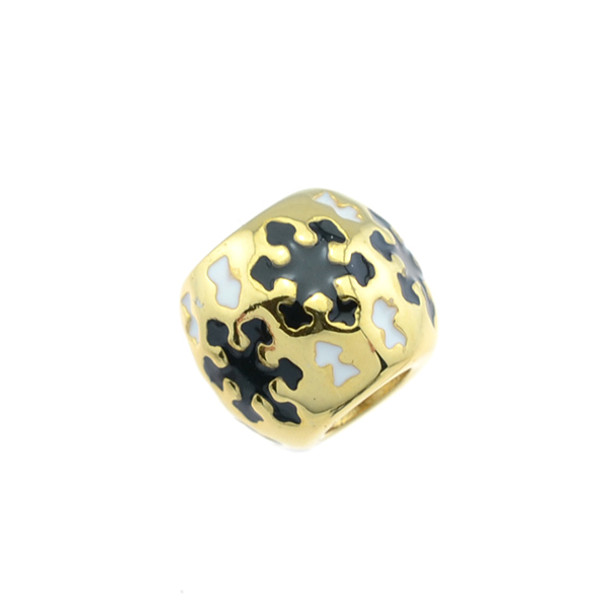 Stainless Steel Beads Large Hole Snowflakes Design 11mm - Gold (Pack of 3)
