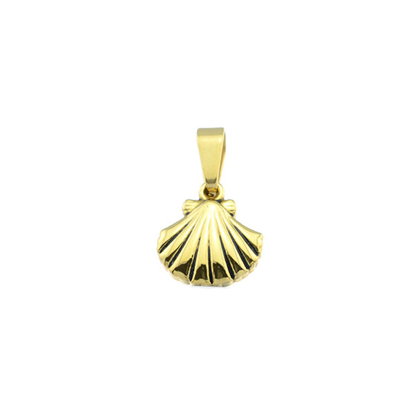 Stainless Steel Charm Shell 11x13mm - Gold