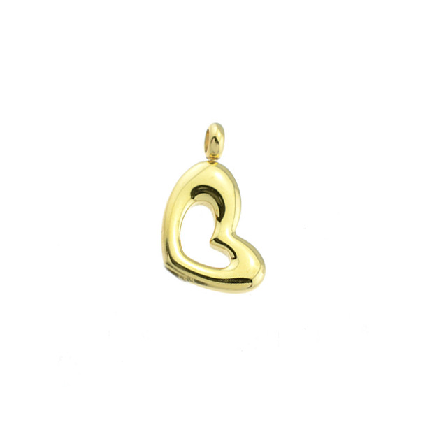 Stainless Steel Charm Heart 12x16mm - Gold