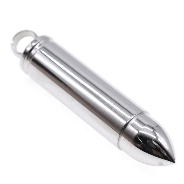Stainless Steel Shiny Bullet Keepsake Openable 10mm x 50mm