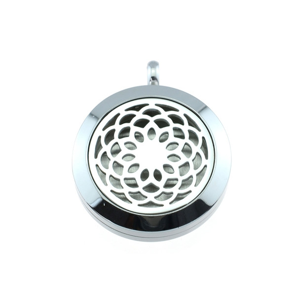 Stainless Steel Charm Lotus Openable Aromatherapy Locket 25x25mm