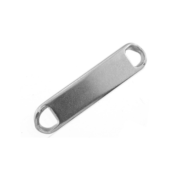 Stainless Steel Medical Bracelet Connector Plaque - 7x32mm - 10/Pack