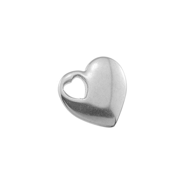 Stainless Steel Heart in Heart Charm - 15mm - 10/Pack