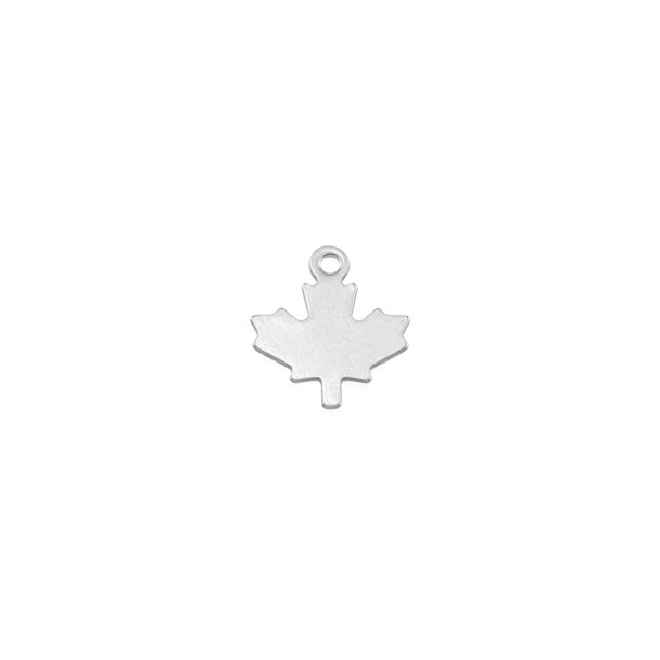 Stainless Steel Maple Leaf Charm - 11x13mm - 50/Pack