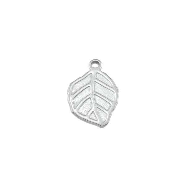 Stainless Steel Leaf Charm - 13x18mm - 9/Pack