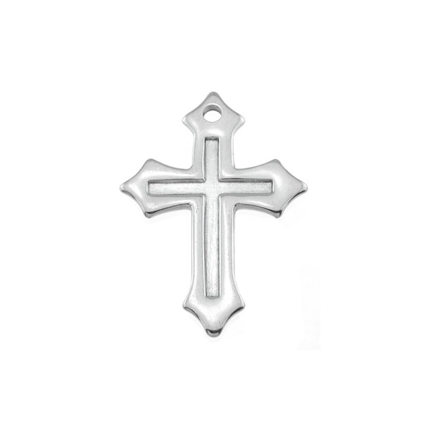 Stainless Steel Cross Charm - 21x30mm - 9/Pack