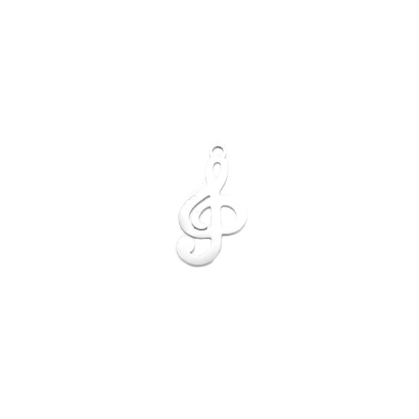 Stainless Steel G Clef Charm 9mm x 16mm 10/Pack