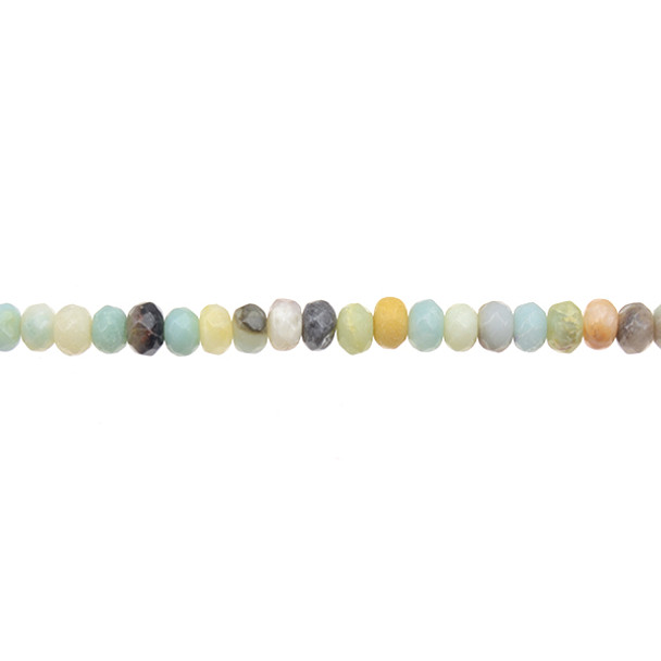 Multicolor Amazonite Roundel Faceted 6mm x 6mm x 4mm - Loose Beads