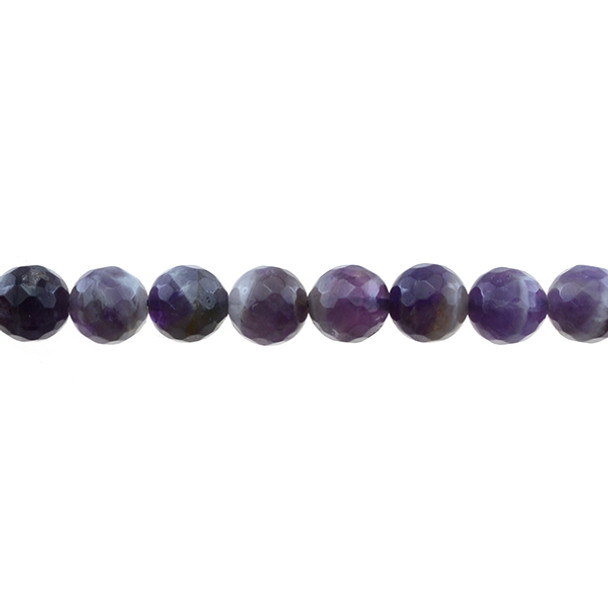 Amethyst Banded Round Faceted 10mm - Loose Beads