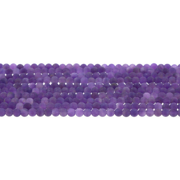 Amethyst AB Round Frosted 4mm - Loose Beads