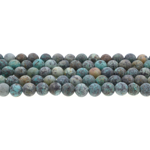 African Turquoise Round Frosted 8mm - Loose Beads