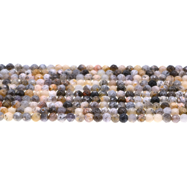 Black Moss Opal Round Faceted 4mm - Loose Beads