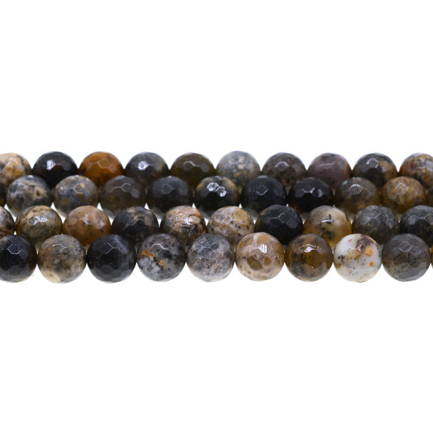 Black Moss Opal Round Faceted 10mm - Loose Beads