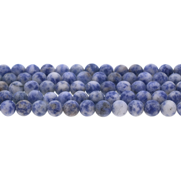 Blue Spot Jasper Round Frosted 8mm - Loose Beads