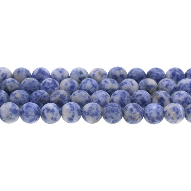 Blue Spot Jasper Round Frosted 10mm - Loose Beads