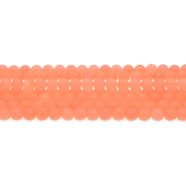 Papaya Jade Round Frosted 6mm - Loose Beads