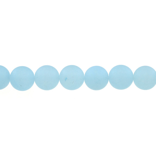 Aqua Jade Round Frosted 12mm - Loose Beads