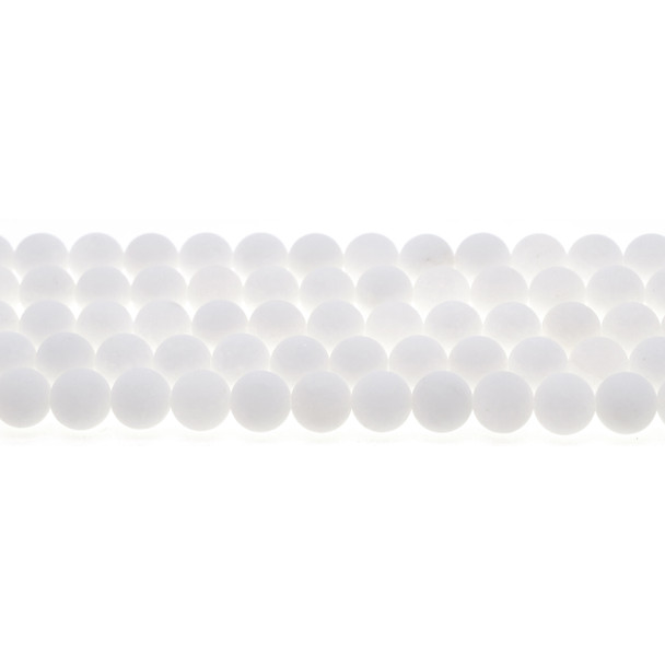 Arctic White Jade Round Frosted 8mm - Loose Beads