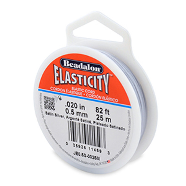 Beadalon Elasticity - 0.5mm - 25m (Satin Silver)