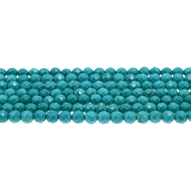 Chinese Turquoise Round Faceted 6mm - Loose Beads