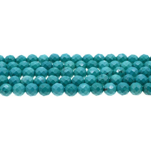 Chinese Turquoise Round Faceted 8mm - Loose Beads