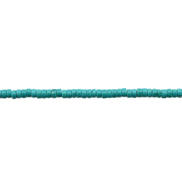 Chinese Turquoise Sliced Tube 4mm x 4mm x 2mm - Loose Beads