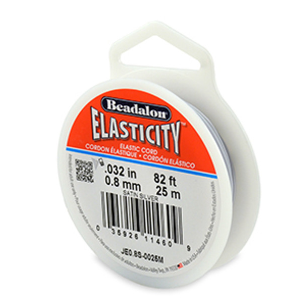 Beadalon Elasticity - 0.8mm - 25m (Satin Silver)