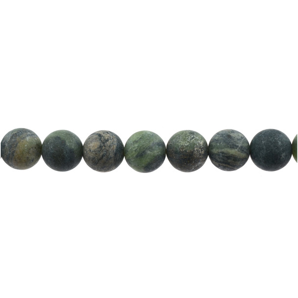 Dark Chrysoprase Australian Jade Round Frosted 12mm - Loose Beads