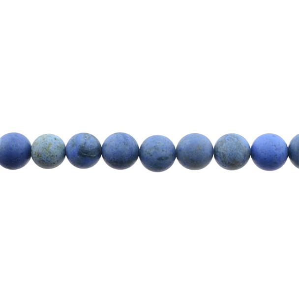 Dumortierite Round Frosted 10mm - Loose Beads