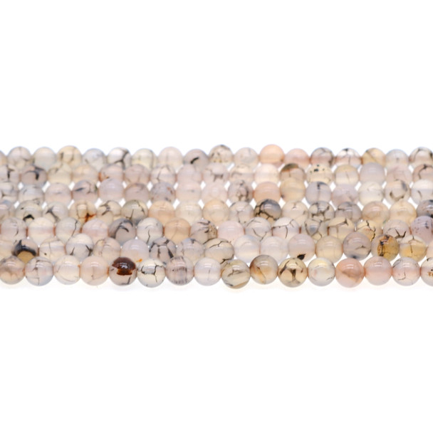 Dragon Vein Agate Round 6mm - Loose Beads