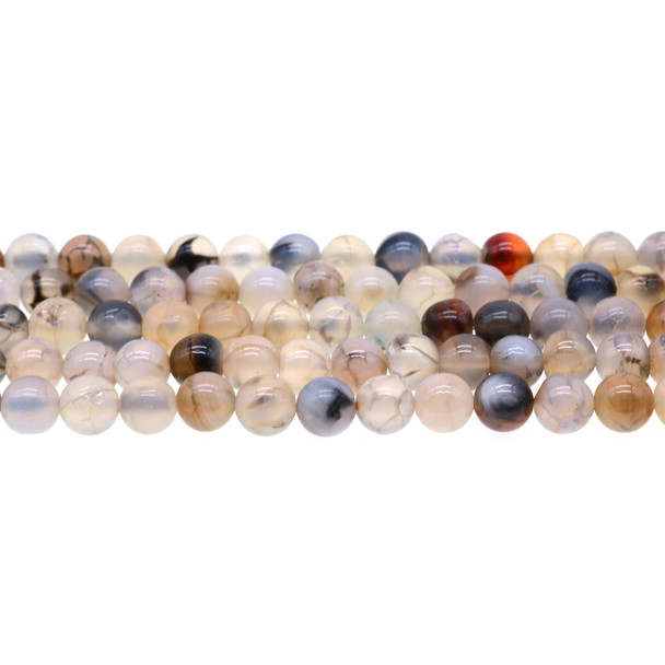 Dragon Vein Agate Round 8mm - Loose Beads