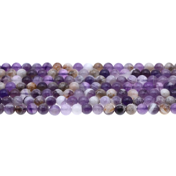 Flower Amethyst Round 6mm - Loose Beads