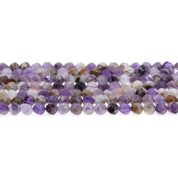 Flower Amethyst Round Large Cut 6mm - Loose Beads