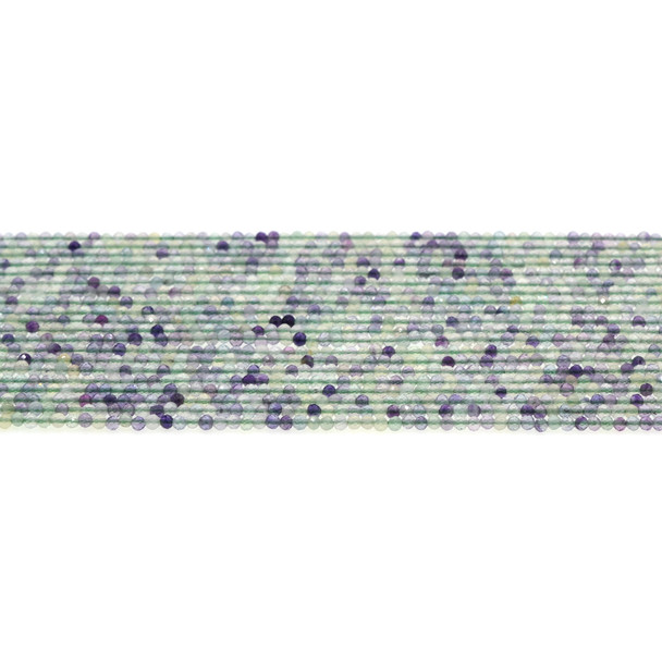 Fluorite Round Faceted Diamond Cut 2mm - Loose Beads