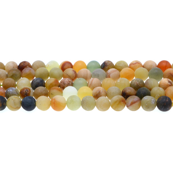 Fire New Jade Serpentine Round Frosted 8mm - Loose Beads