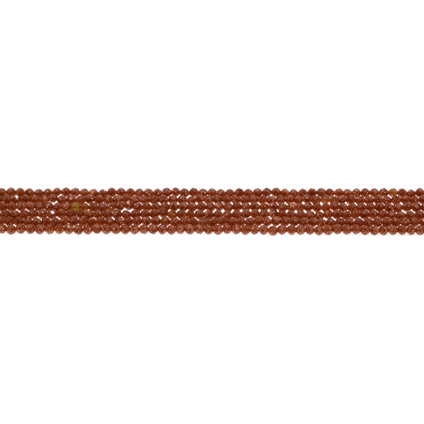 Brown Gold Stone Round Faceted Diamond Cut 2mm - Loose Beads