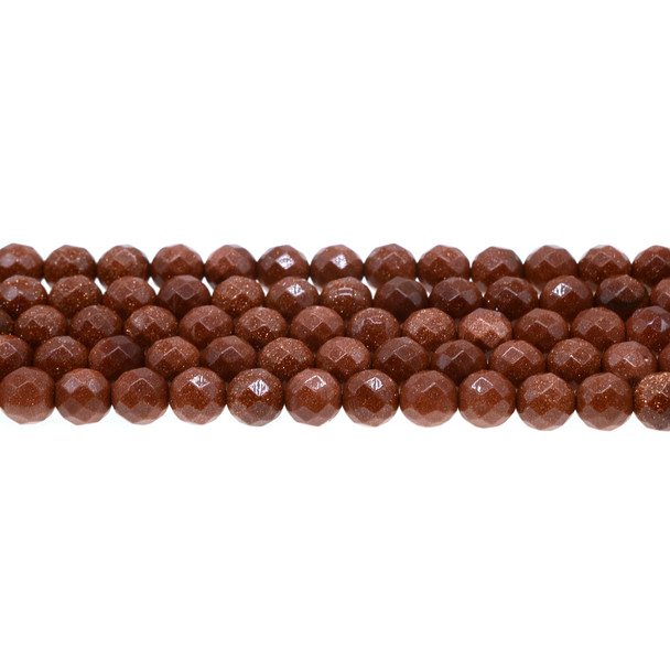Brown Gold Stone Round Faceted 8mm - Loose Beads