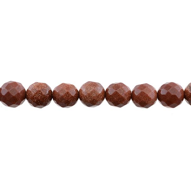 Brown Gold Stone Round Faceted 10mm - Loose Beads