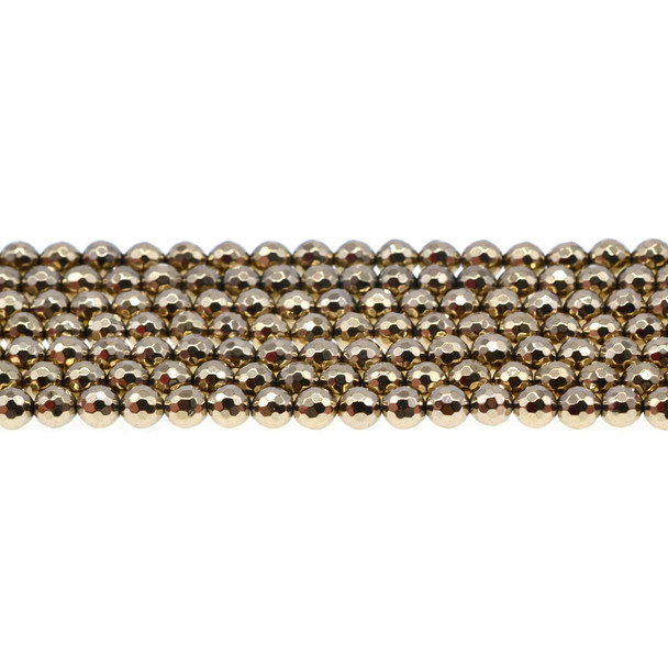 Golden Hematite Round Faceted 6mm - Loose Beads