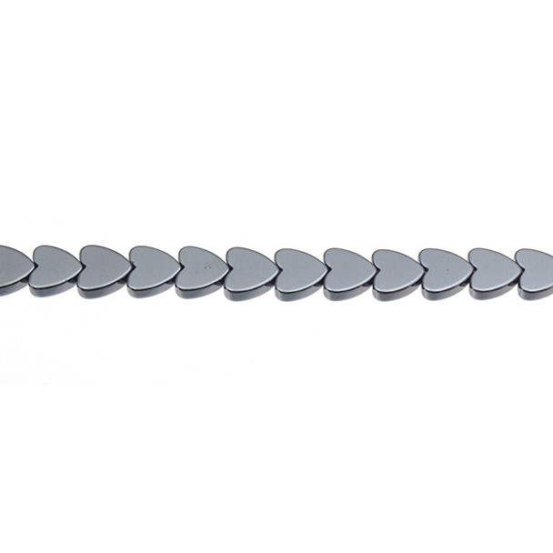 Hematite Heart Flat 8mm x 8mm x 8mm - Loose Beads